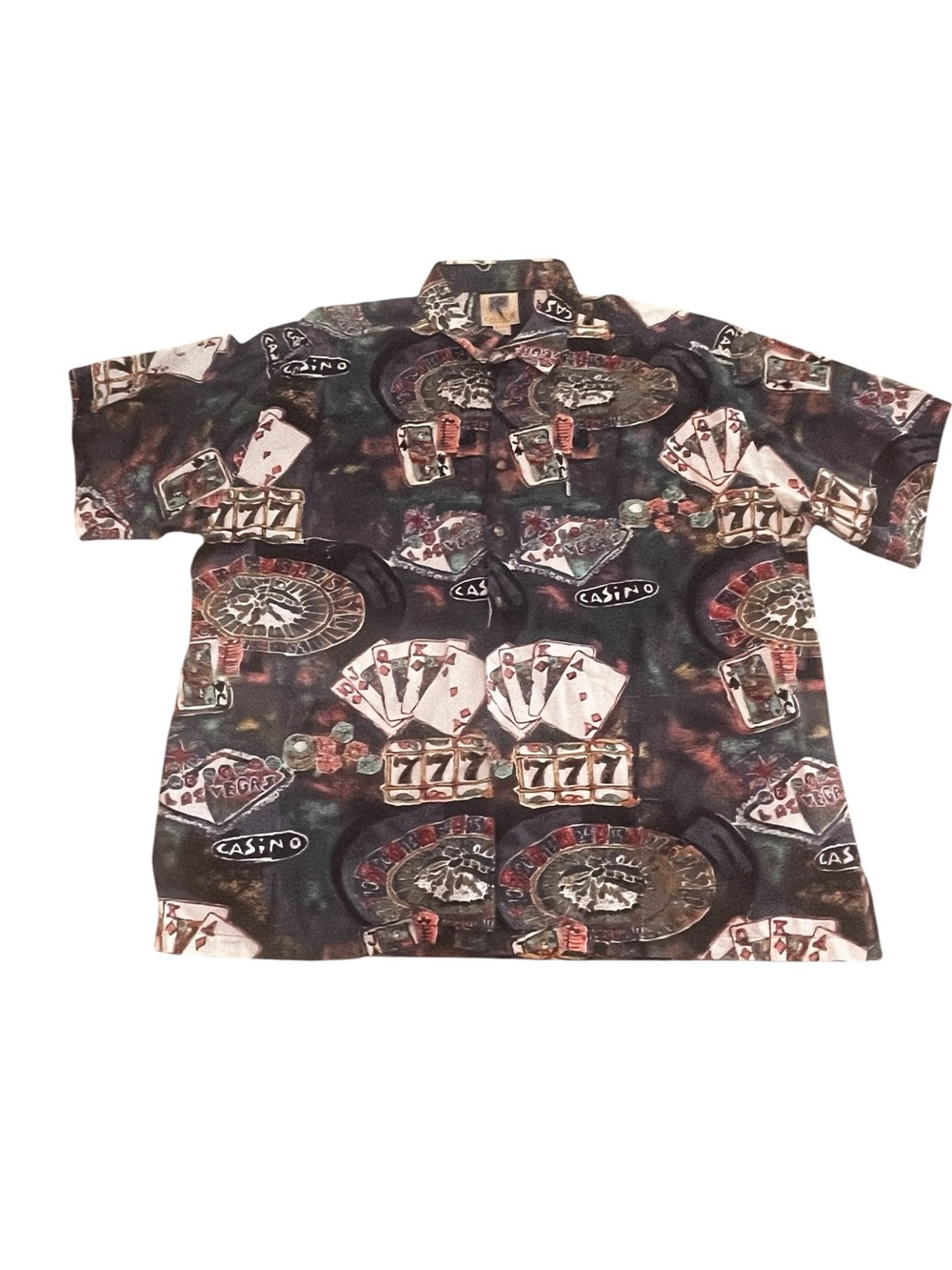 Vintage Kahala Hawaiian Cotton Shirt Gambling Poker Vegas Print XXL RARE PRINT